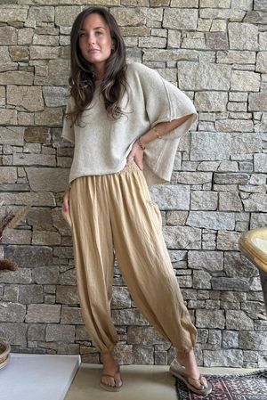Basso Shirring Balloon Pant Sand 